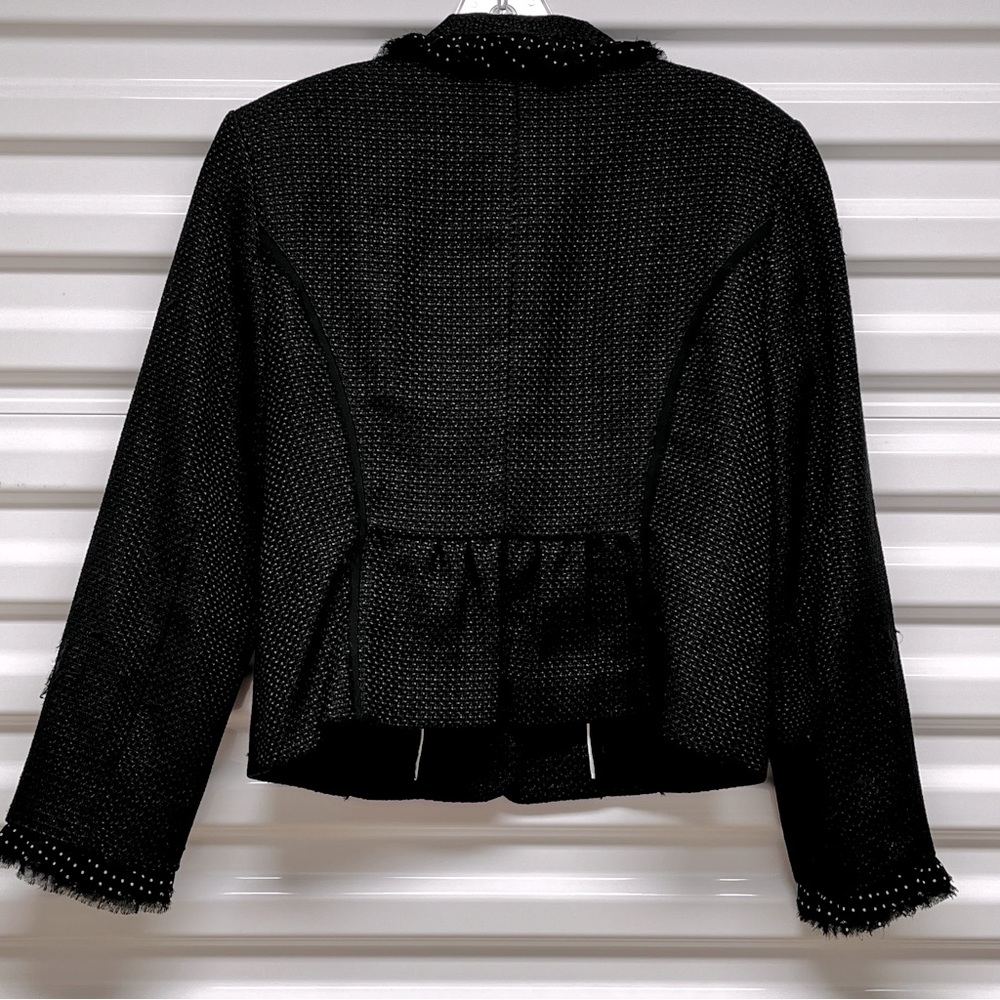 White House Black Market Black Tweed Style Jacket - Picture 6 of 8